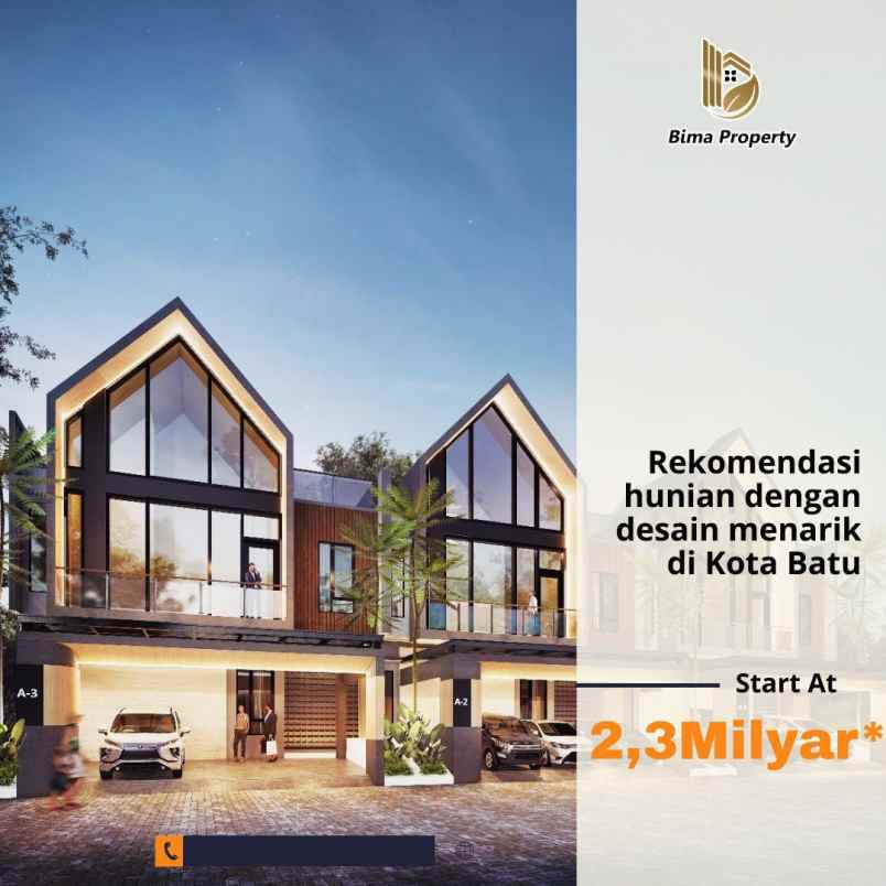 rumah batu malang bergaya minimalis elegant