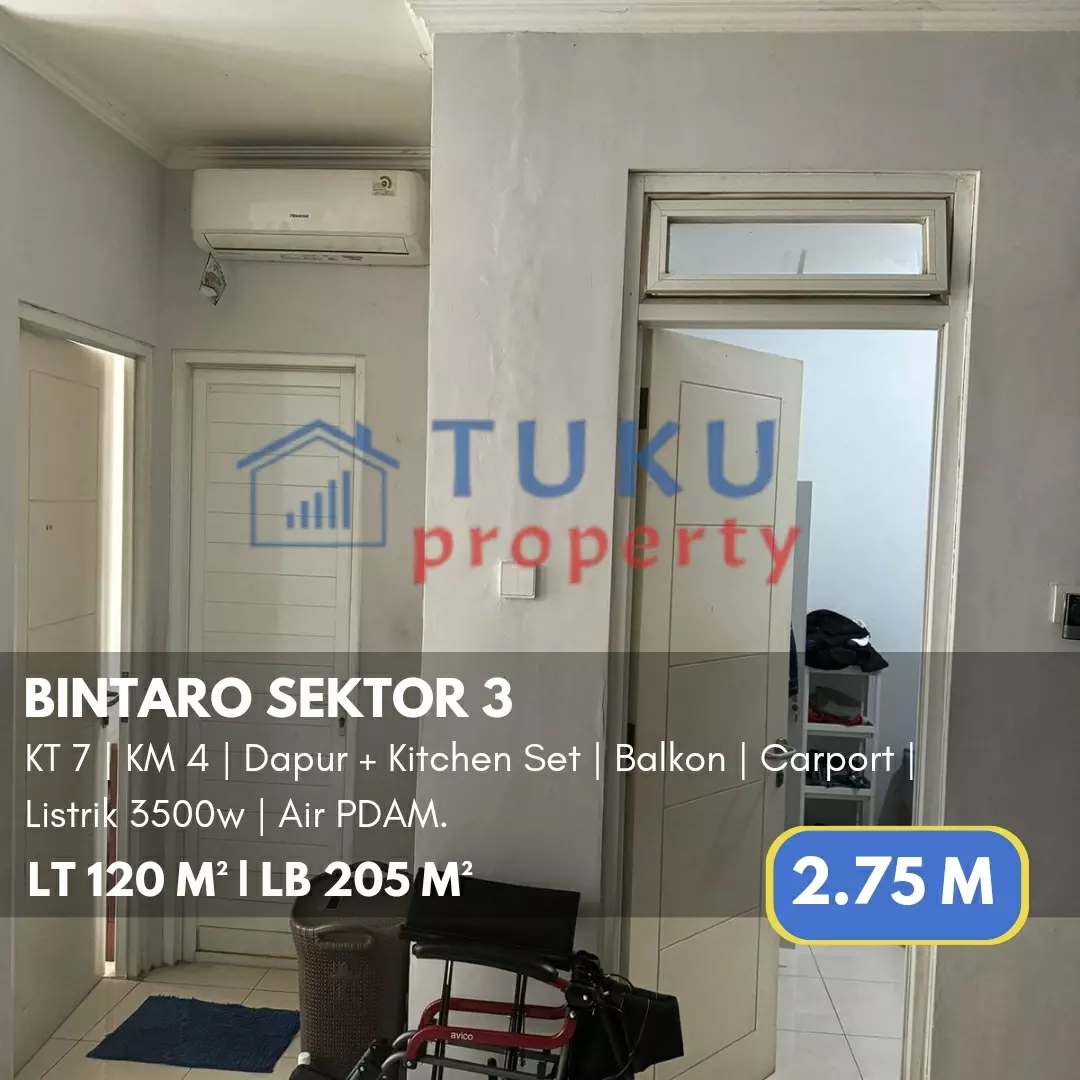 rumah bintaro 2 lt semifurnished siap huni 2 75m