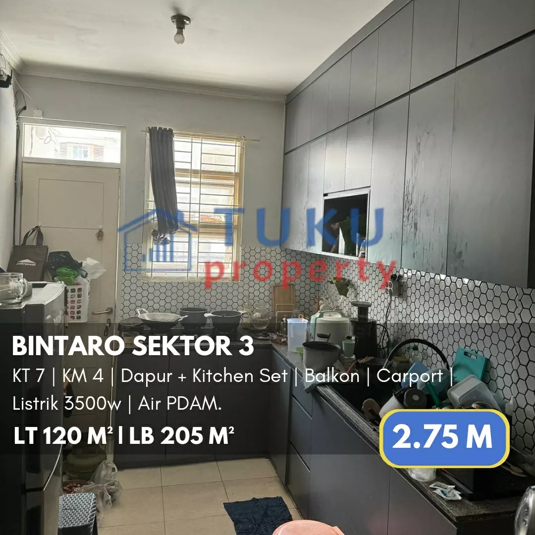 rumah bintaro 2 lt semifurnished siap huni 2 75m