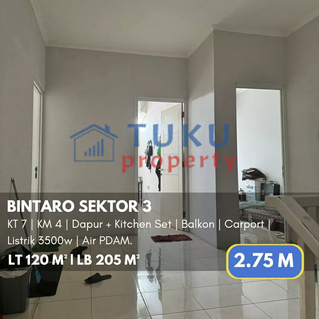 rumah bintaro 2 lt semifurnished siap huni 2 75m