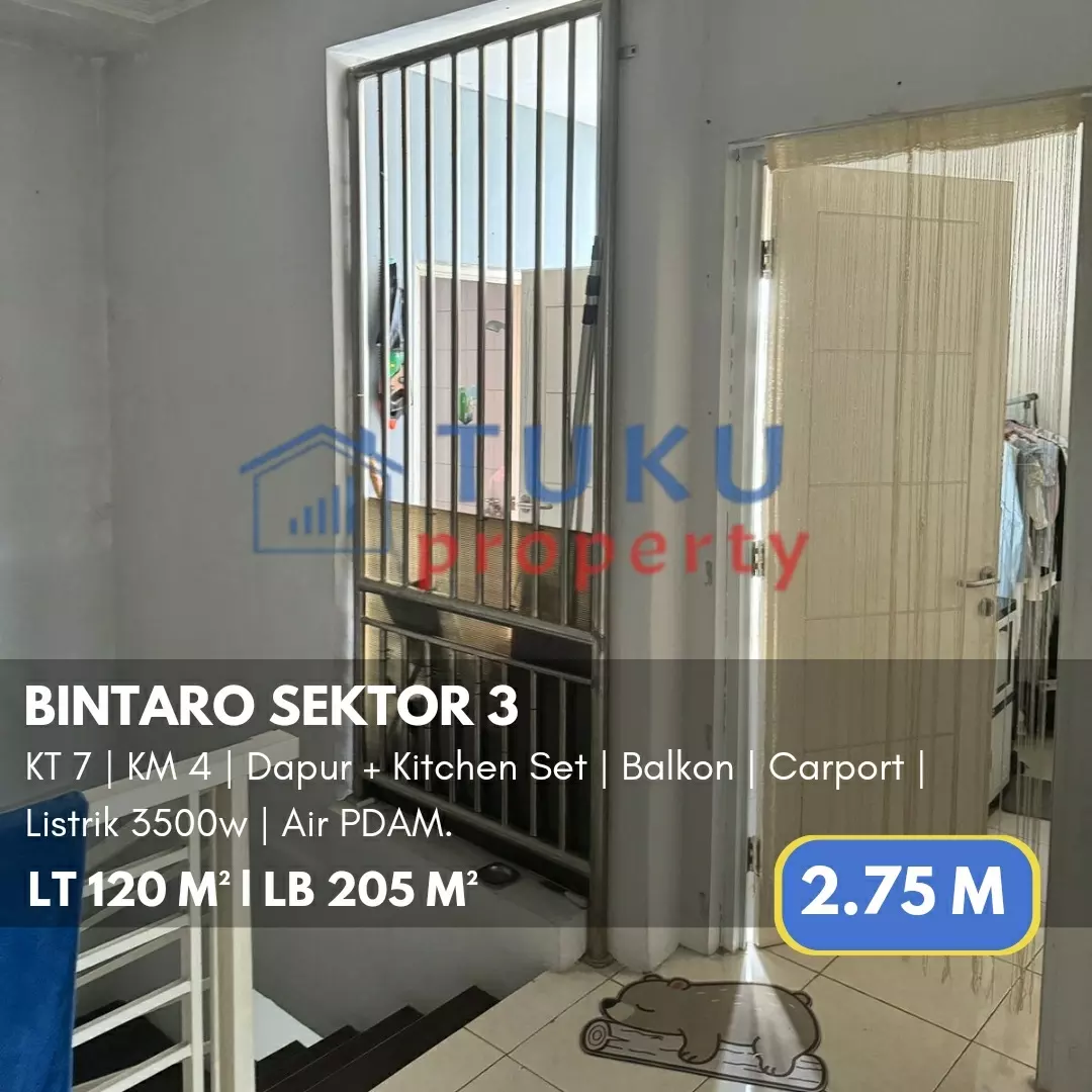 rumah bintaro 2 lt semifurnished siap huni 2 75m