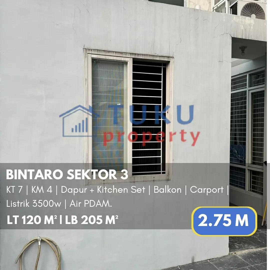 rumah bintaro 2 lt semifurnished siap huni 2 75m