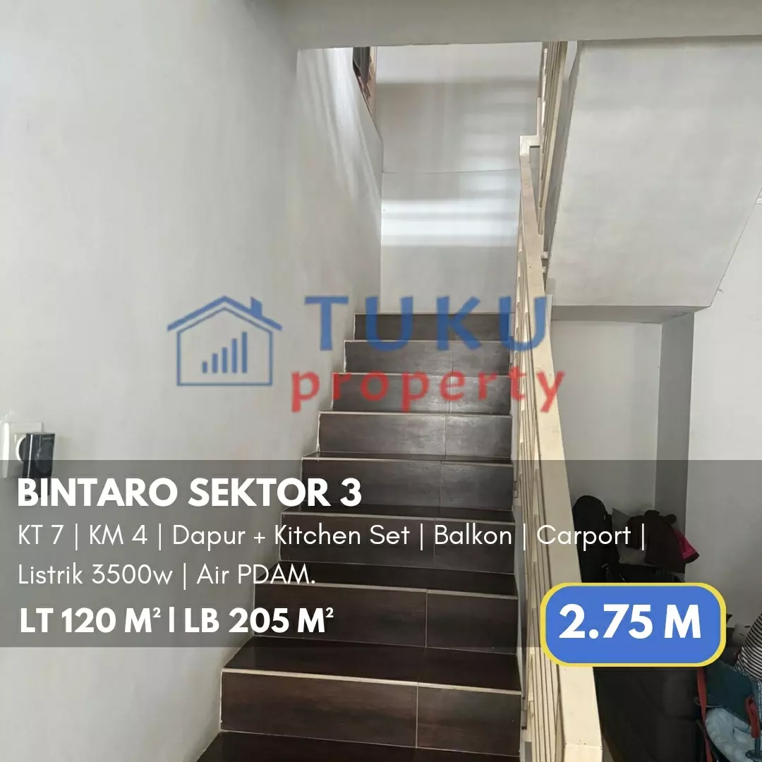 rumah bintaro 2 lt semifurnished siap huni 2 75m