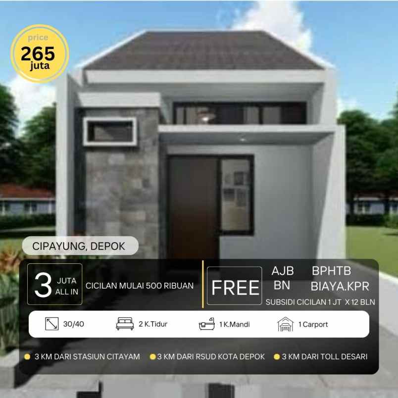 rumah cicilan cuma 500rb s d 1 jutaan di depok