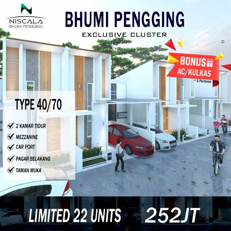 rumah hunian modern cluster tipe 40 boyolali dp 2 jt