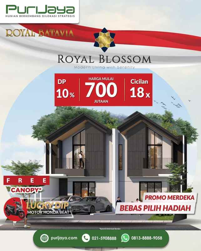 rumah mewah murah royal batavia cluster blossom