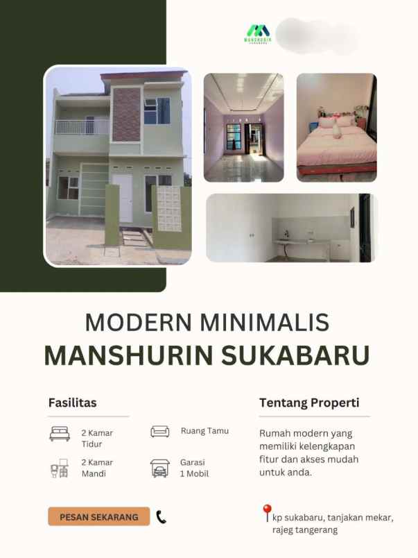 rumah minimalis dan bebas costume di rajeg tangerang