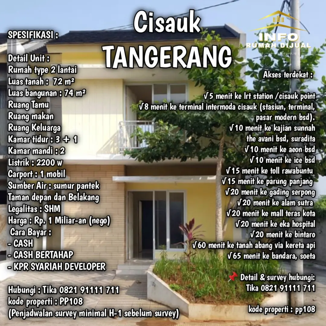 rumah murah siap huni bsd serpong di cisauk tangerang