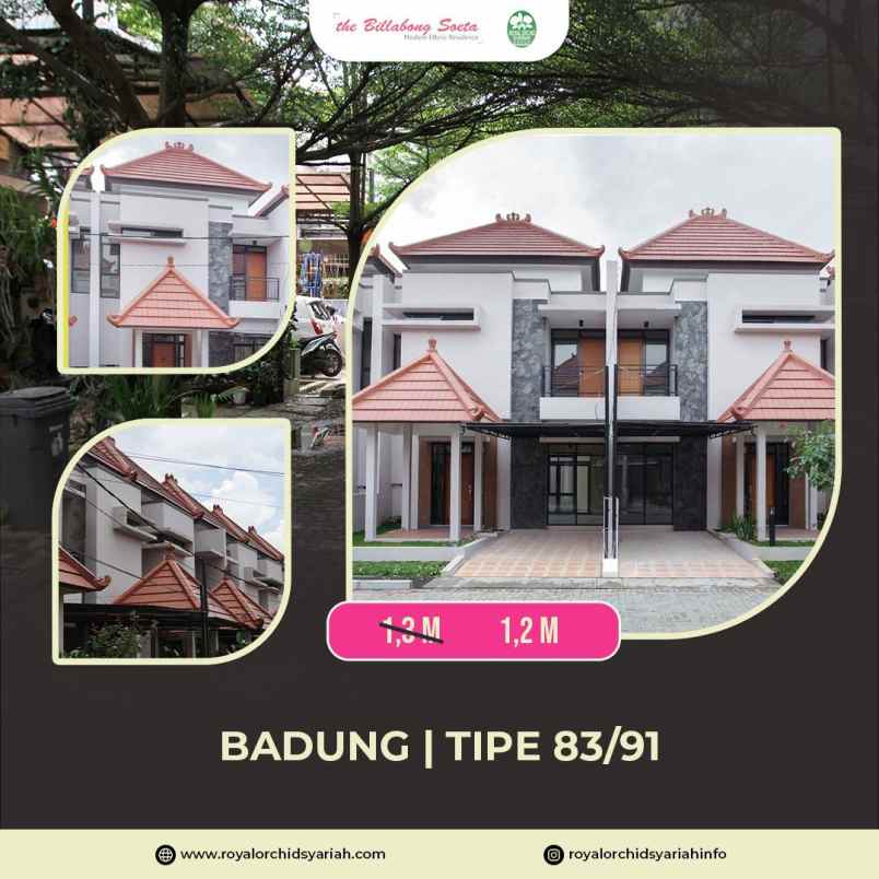 rumah nuansa bali 2 lantai di kota bandung