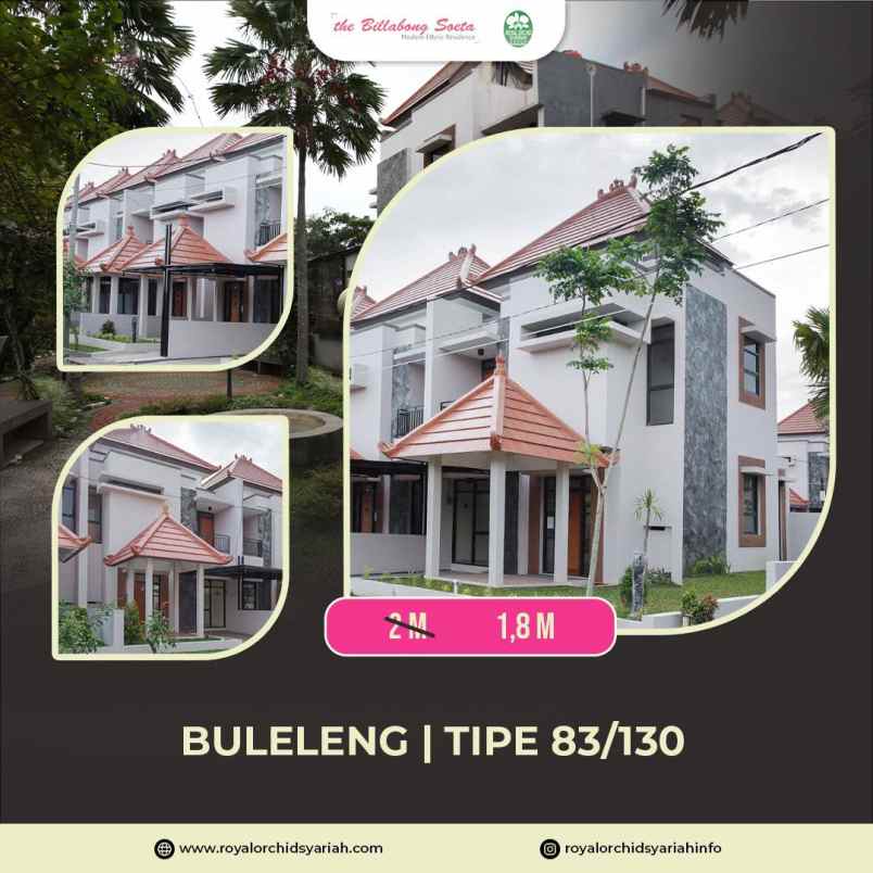 rumah nuansa bali 2 lantai di kota bandung