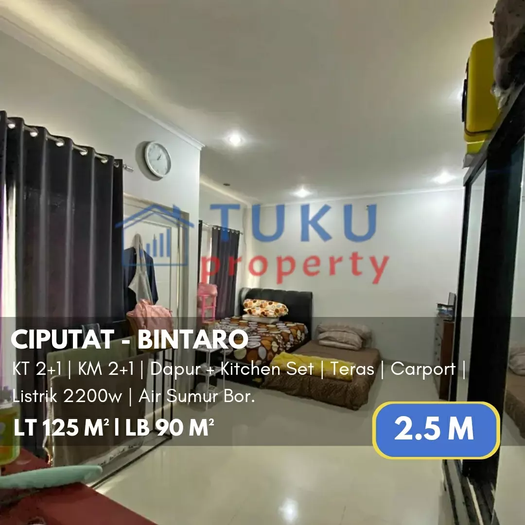 rumah rapih siap huni 2 5m ciputat bintaro