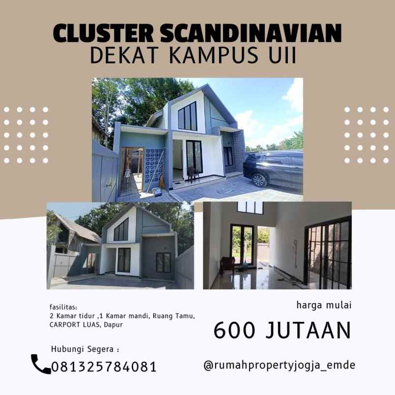 rumah scandinavian 600 jutaan dekat kampus uii