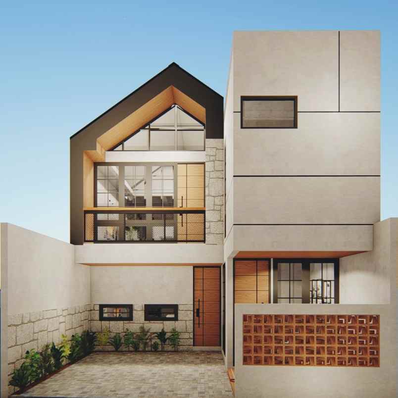 rumah semi industrial modern jagakarsa dalam komplek