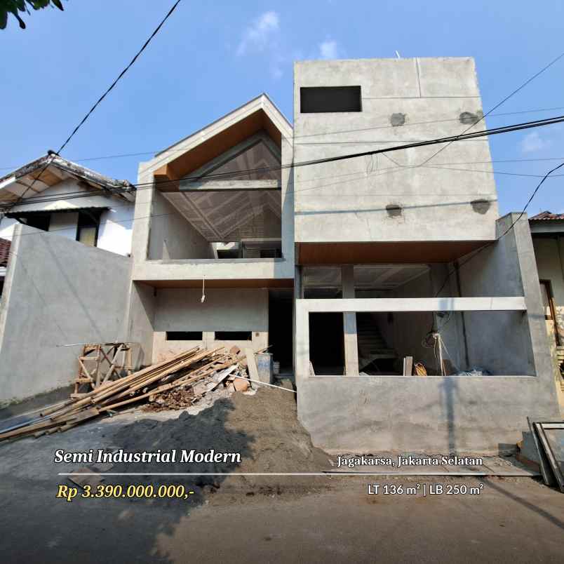 rumah semi industrial modern jagakarsa dalam komplek