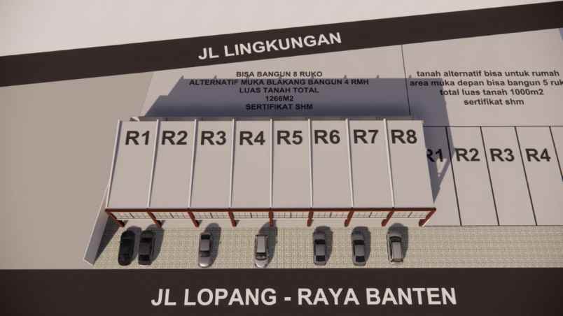 tanah 1000 meter pinggir jalan raya dekat pasar rau