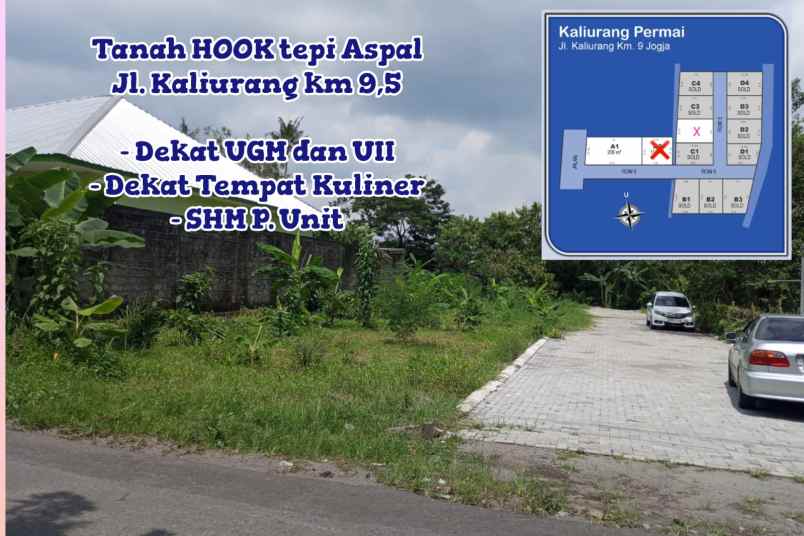 tanah hook dijual dekat ugm shm p ready baliknama