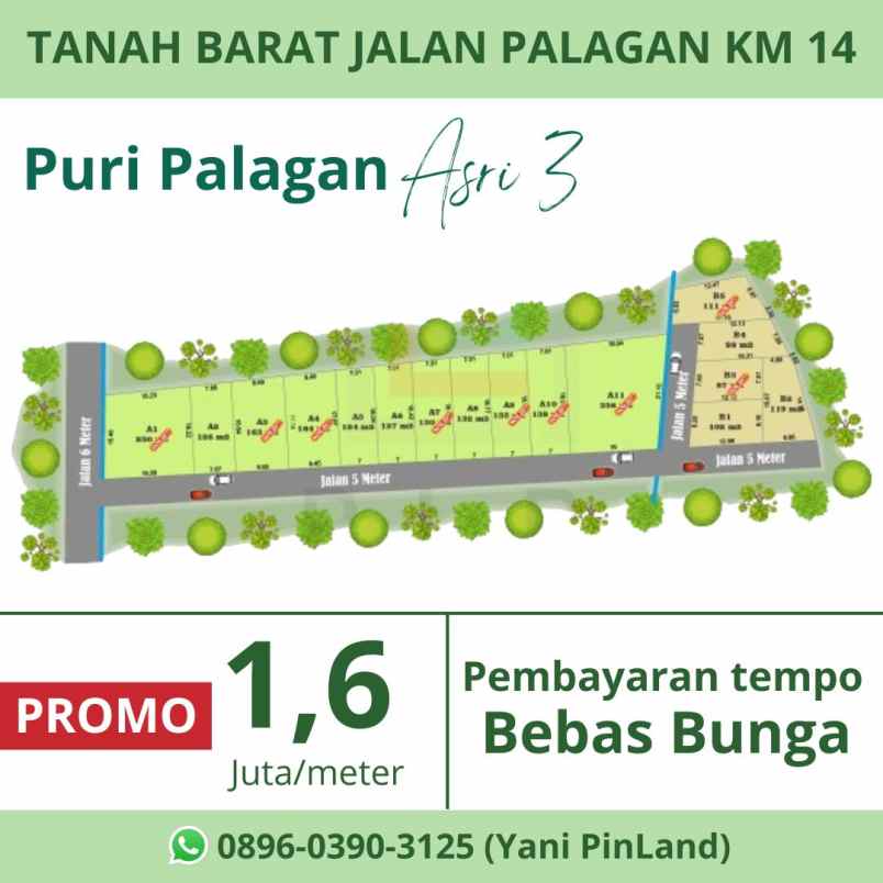 tanah kaveling strategis dekat jalan palagan km 14