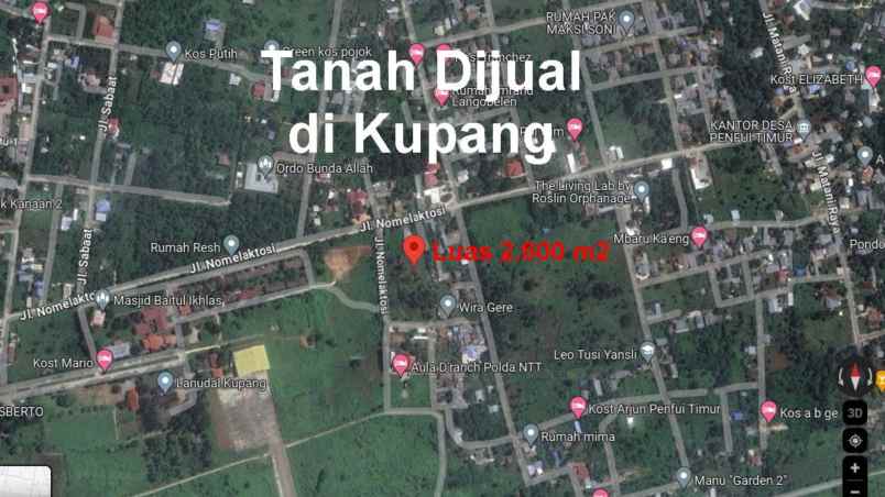 tanah kavling di penfui timur kupang tengah ntt