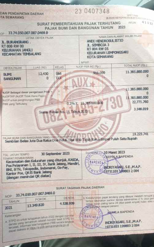 tanah shm di tembalang tanpa perantara