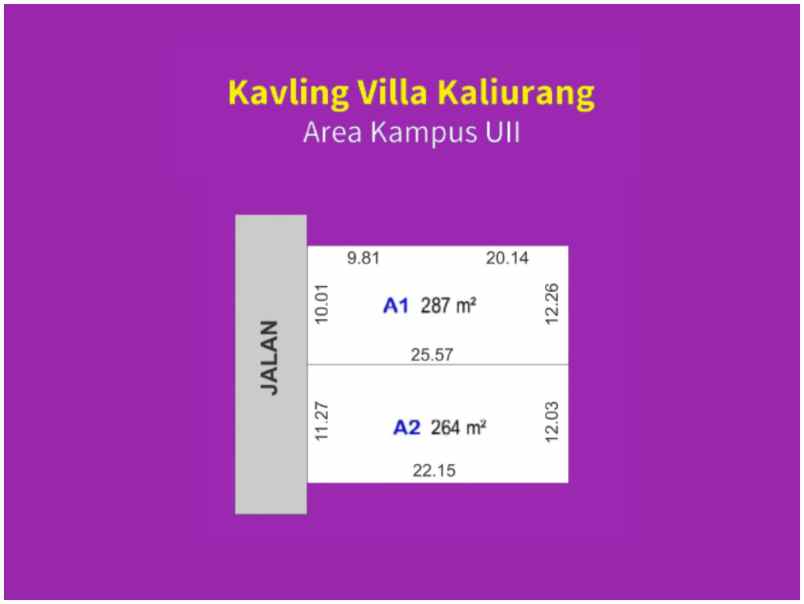 tanah villa kaliurang luas 200 an siap ajb