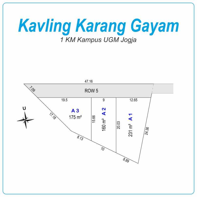 1 km kampus ugm tanah kavling karang gayam