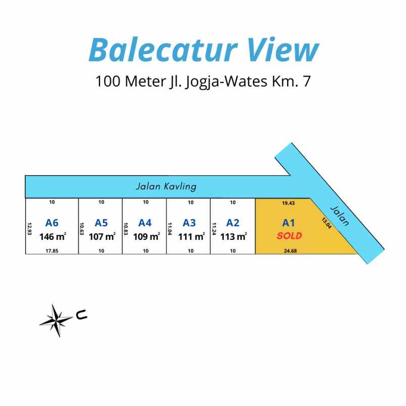 700 meter jl wates km 7 dijual tanah murah balecatur