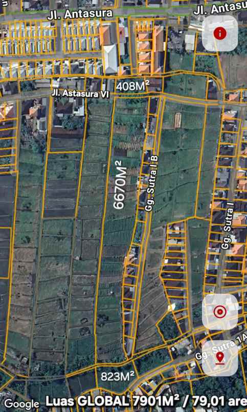 dijual 79 01 are jl astasura vi nangka utara denpasar