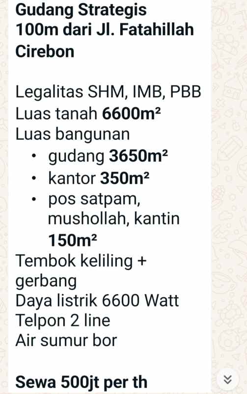 dijual gudang strategis