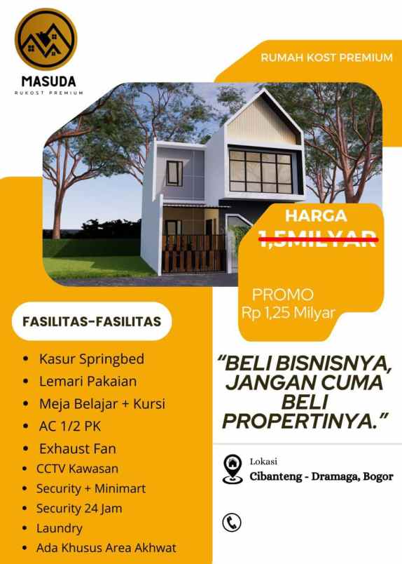 dijual kost jl swadaya cibanteng