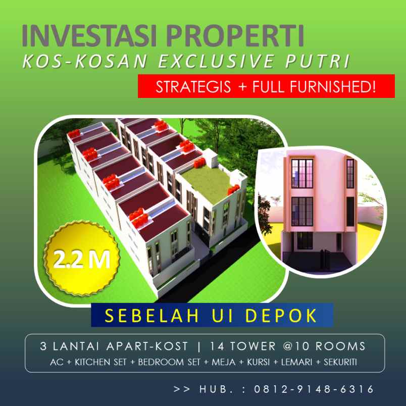 dijual kost kukusan