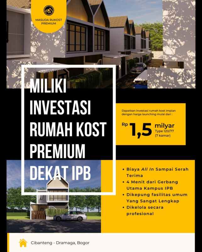 dijual kost putri 10 kamar premium dramaga dekat ipb