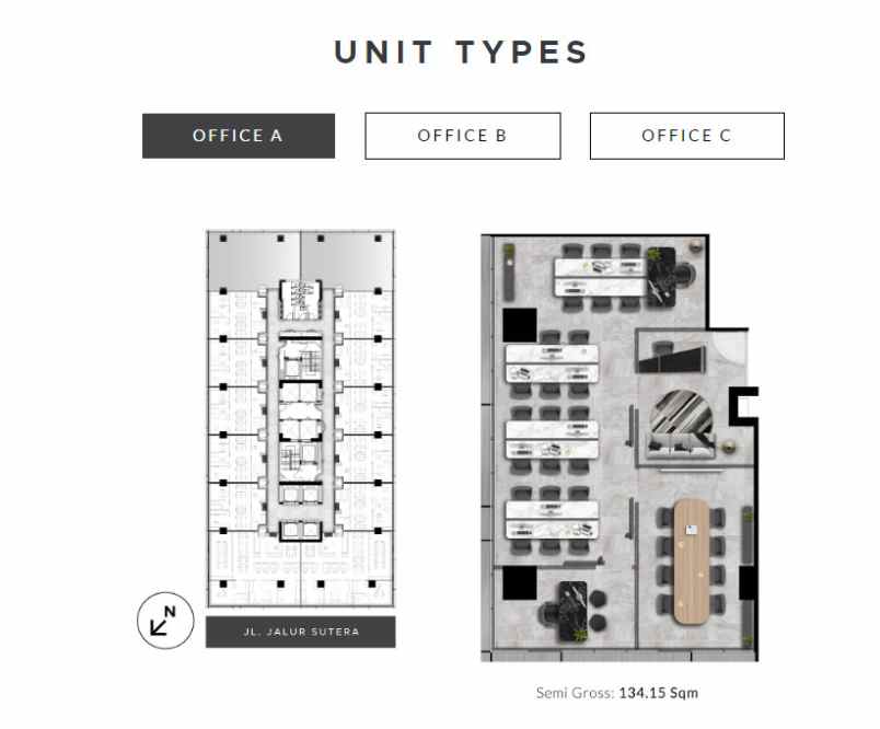 dijual office space di alam sutera