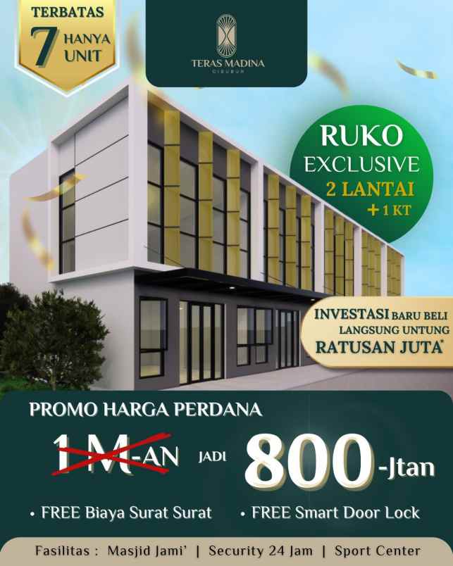 dijual ruko gudang kantor cibubur