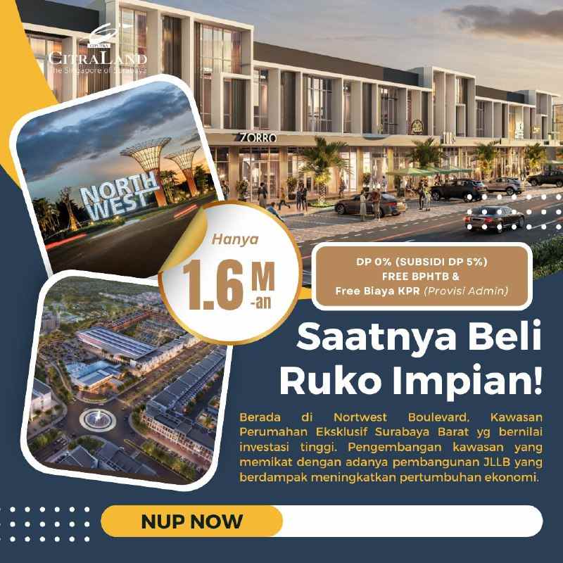 dijual ruko gudang kantor citraland northwest