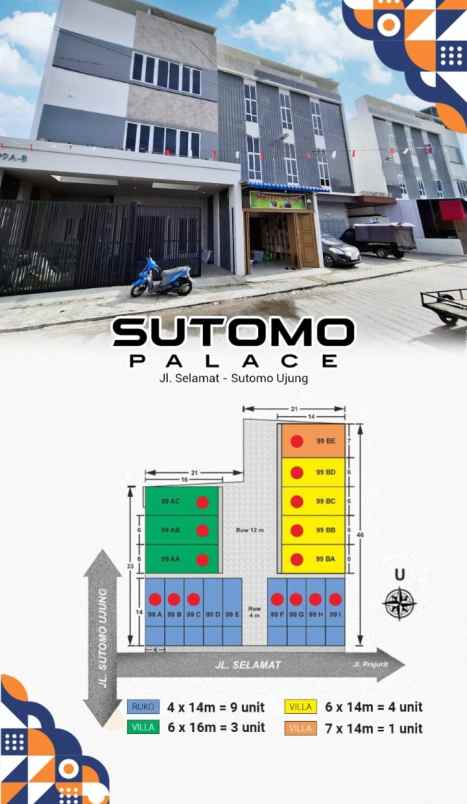 dijual ruko gudang kantor jalan selamat sutomo ujung