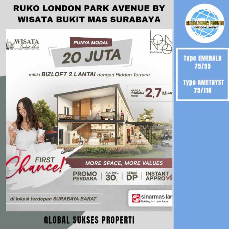 dijual ruko gudang kantor wisata bukit mas