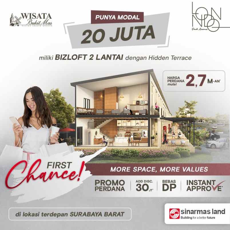 dijual ruko gudang kantor wisata bukit mas