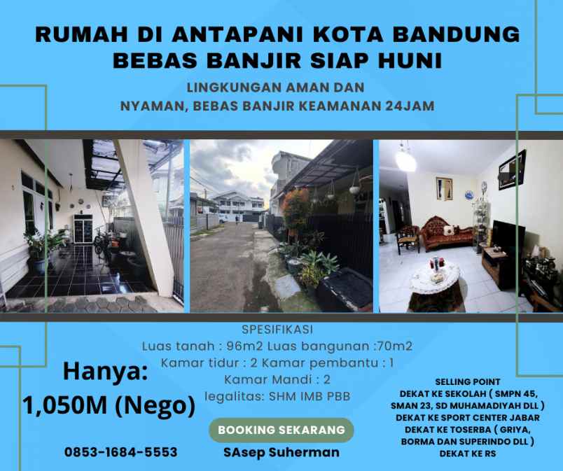 dijual rumah antapani kodya bandung