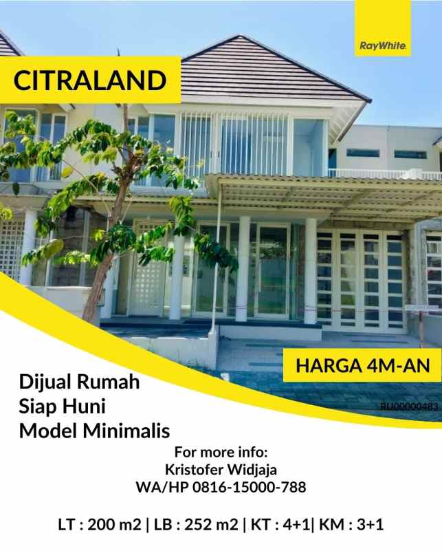 dijual rumah citraland surabaya