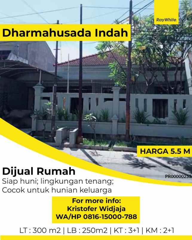 dijual rumah dharmahusada indah