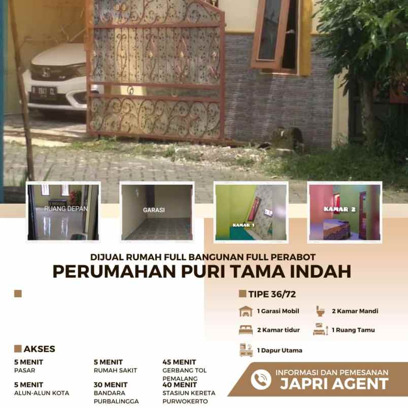 dijual rumah full bangunan full perabot