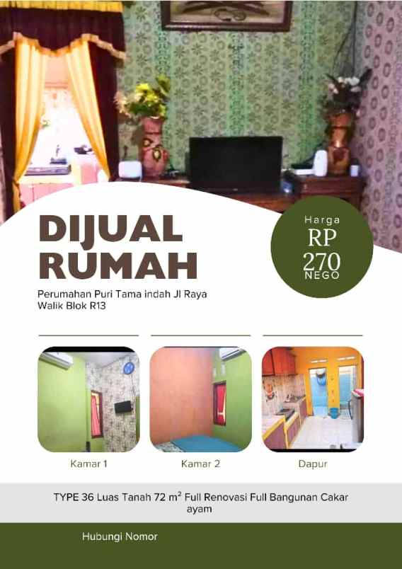 dijual rumah full bangunan full perabot