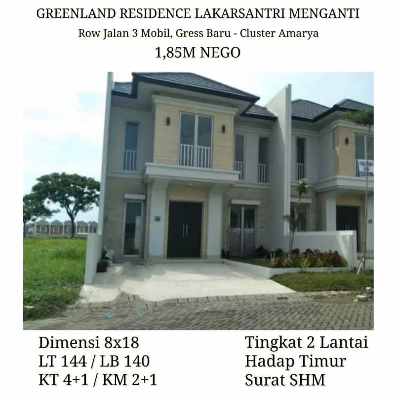 dijual rumah greenland residence