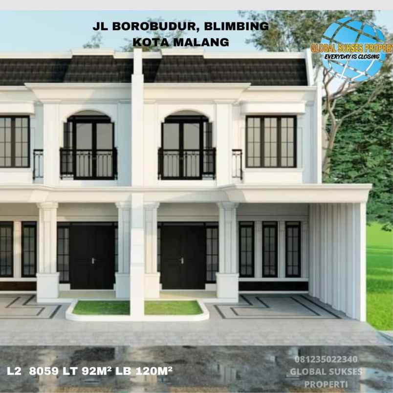 dijual rumah jalan borobudur