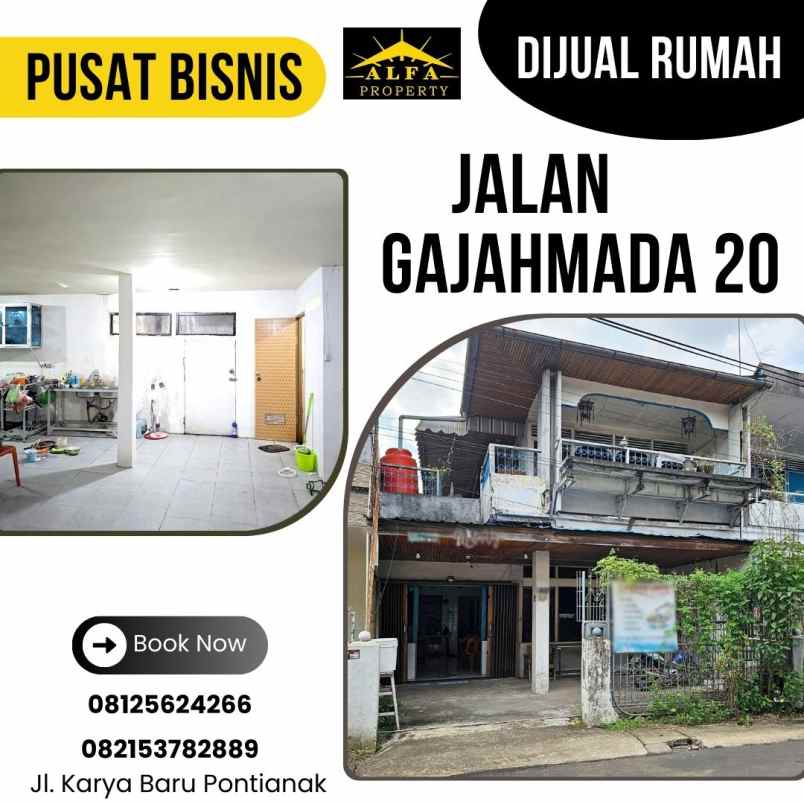 dijual rumah jalan gajahmada 20 kota pontianak