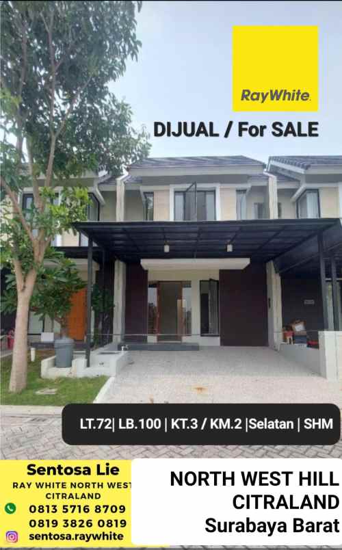 dijual rumah jalan north west hill