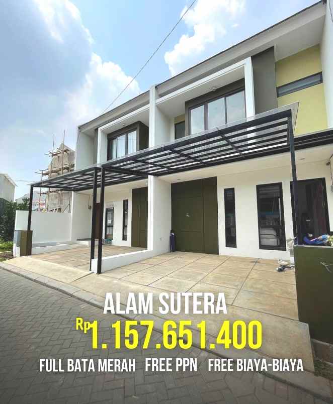 dijual rumah jalan raya alam sutera serpong