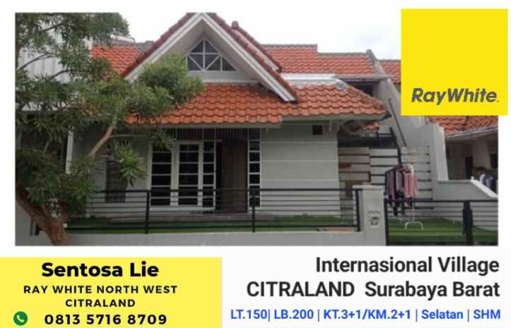 dijual rumah jalan taman internasional