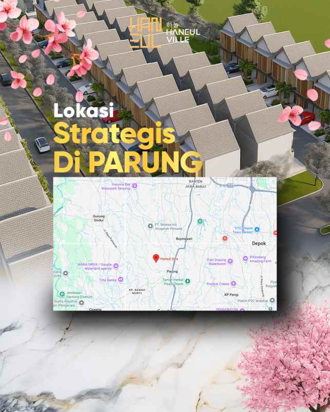 dijual rumah jalan waru parung bogor