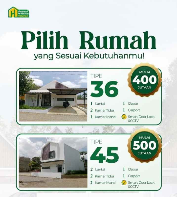 dijual rumah jl raya klampok singosari